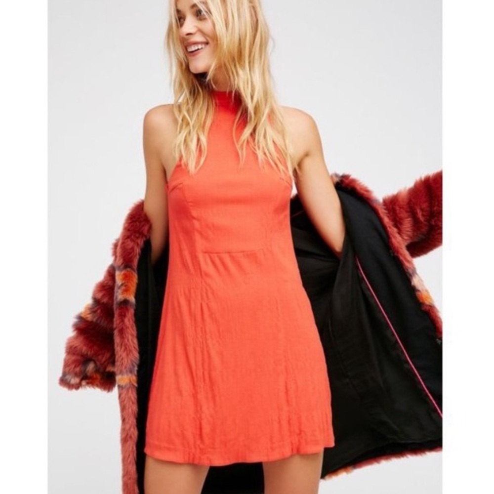 Free People Kitty Kat Bodycon Mini Dress Red Small